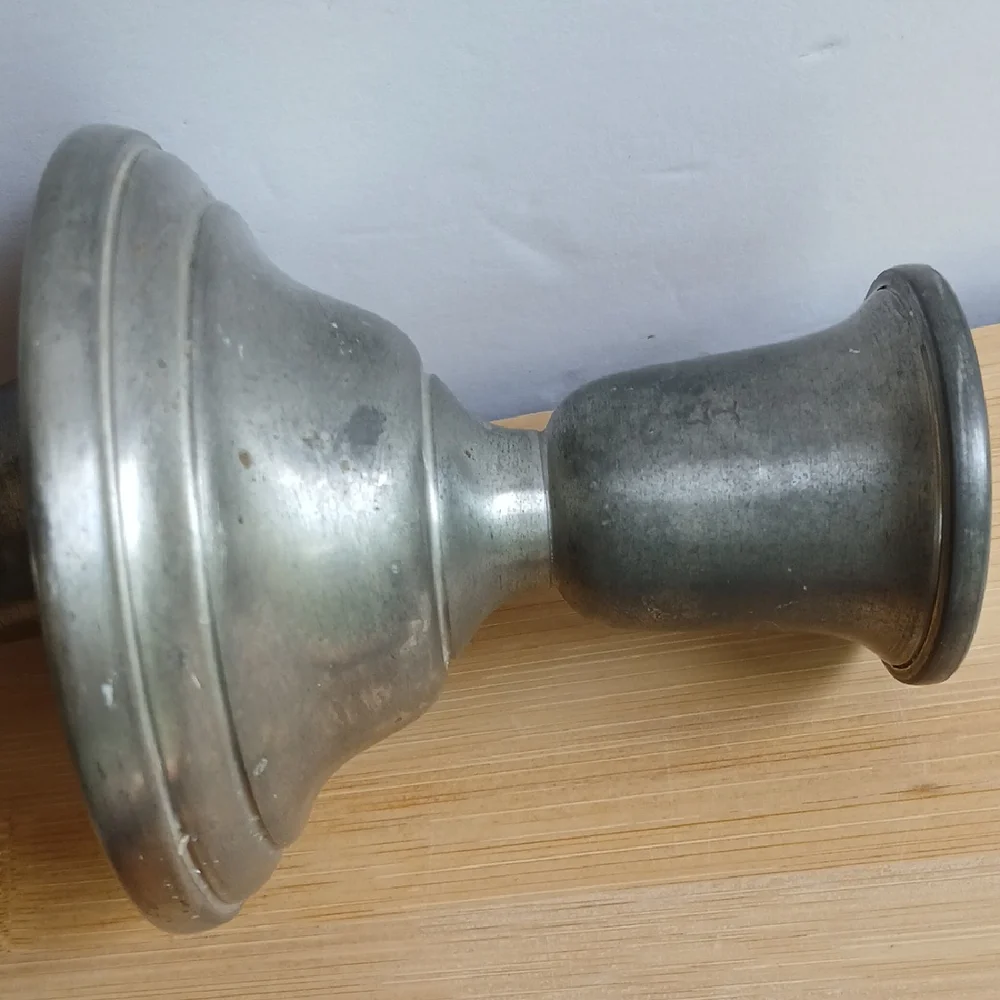 Pair Conn. House Pewter Candlestick Holders 3.5